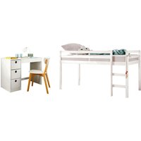 Lüttenhütt Jugendzimmer-Set "Alpi", (Spar-Set, 2 St.), Hochbett und Schreibtisch mit Stauraum, perfekt für kleine Räume von Lüttenhütt