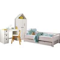 Lüttenhütt Jugendzimmer-Set "Alpi" Spar-Set, 3 Stk. tlg. Daybed, Schreibtisch mit Stauraum und Kleiderschrank in Hausoptik von Lüttenhütt