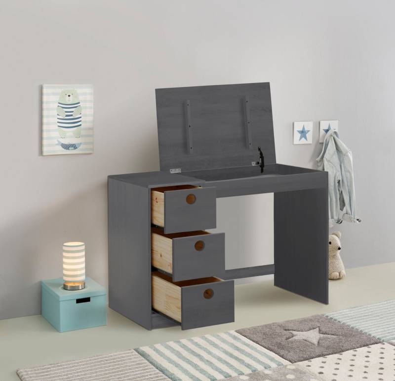 Lüttenhütt Kinderschreibtisch Alpi, Kiefernholz, Wangengestell, mit 3 Schubkästen, Tischbreite 100 cm Lüttenhütt Kinderschreibtisch Alpi, Kiefernholz, Wangengestell, mit 3 Schubkästen, Tischbreite 100 cm von Lüttenhütt