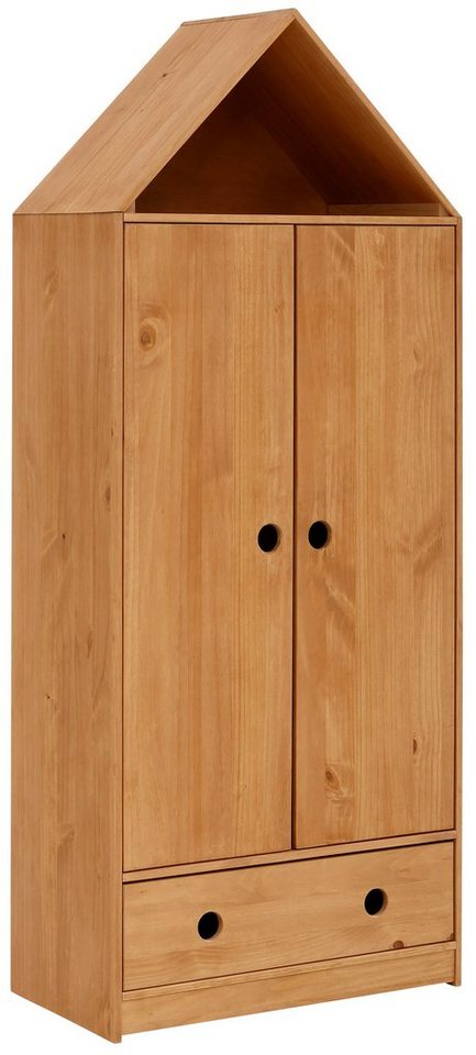 Lüttenhütt Kleiderschrank Alpi Kiefernholz, mit Einlegeböden und Kleiderstange, Höhe 180 cm von Lüttenhütt