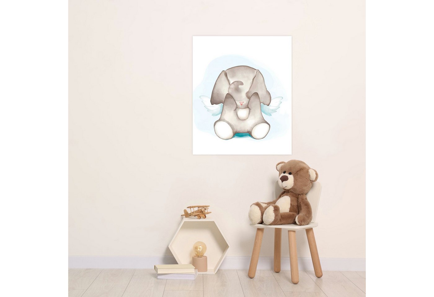 Lüttenhütt Bild mit Rahmen oder Poster, Elefant mit Flügeln, Elefant, Fantasy, Tiere (1 St), HD Premium Druck von Lüttenhütt