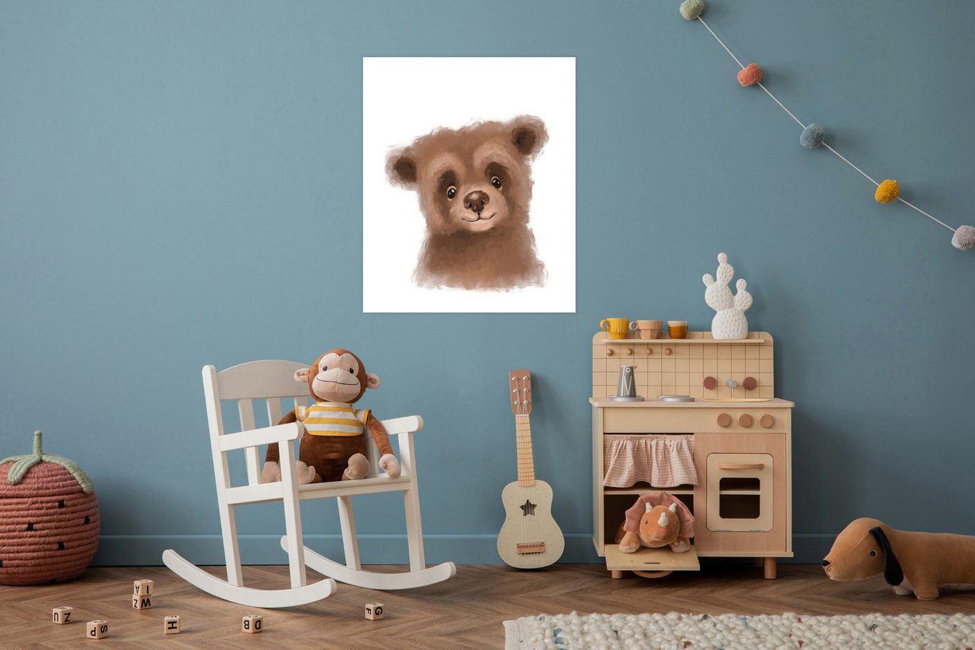 Lüttenhütt Bild mit Rahmen oder Poster, Niedlicher Braunbär, Bär, Fantasy, Tiere (1 St), HD Premium Druck von Lüttenhütt