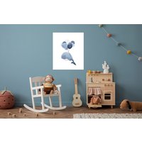 Lüttenhütt Bild mit Rahmen "oder Poster, Wal mit Luftballons", Fantasy-Luftballon-Tiere-Wassertiere, (1 St.), HD Premium Druck von Lüttenhütt