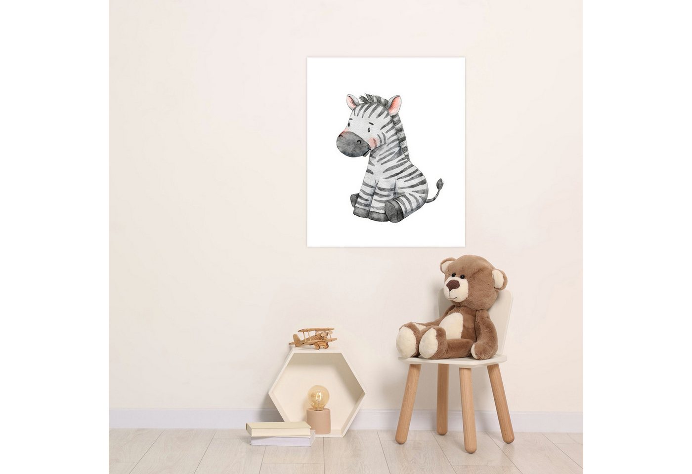 Lüttenhütt Bild mit Rahmen oder Poster, Zebra, Fantasy, Tiere, Zebra Bilder (1 St), HD Premium Druck von Lüttenhütt