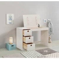 Lüttenhütt Kinderschreibtisch "Alpi" Kiefernholz, Wangengestell, mit 3 Schubkästen, Tischbreite 100 cm von Lüttenhütt