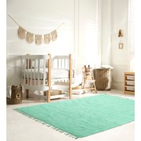 Lüttenhütt Teppich "Insa", rechteckig, Fleckerl, Uni Farben, handgewebt, pflegeleicht, waschbar, Kinderzimmer von Lüttenhütt
