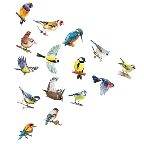 Fensterbilder Frühling Vögel Wandsticker Sommer Fensteraufkleber Selbstklebend - Fensterdeko, doppelseitig und selbstklebend Vogelschutz Anti-Kollision Fensterfolie Fenstersticker von Lufdegim