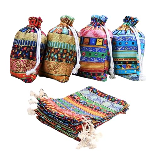 Lufdegim 20Pcs Jutesäckchen mit Kordelzug, Geschenksäckchen,Jutebeutel Stoffbeutel mit Kordelzug,Baumwollsäckchen Jutesack für Geschenksäckche Weihnachten Hochzeit Party (10x14 cm) von Lufdegim