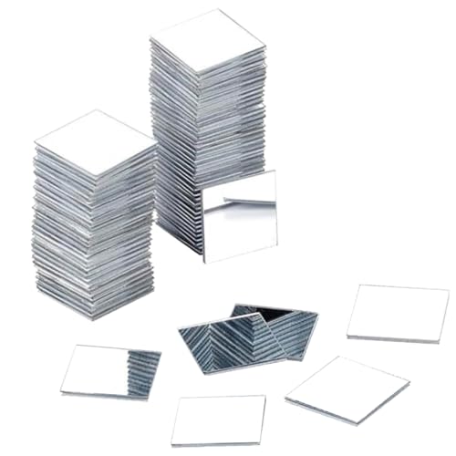 Lufdegim 50 Pcs Selbstklebend Mini Spiegel Quadratisch, 5X5cm Acryl Spiegel Zum Basteln Kleine Spiegelfliesen für Zuhause Wand DIY Basteln Tisch Küche Dekoration von Lufdegim