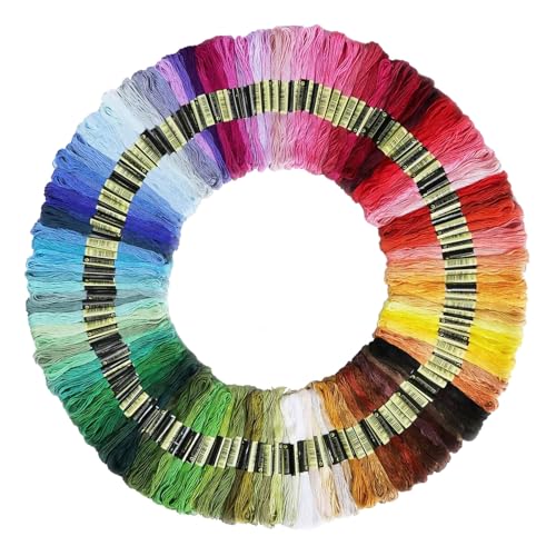 Stickgarn Set 100 Farben, Stickgarn für Kreuzstichfaden Regenbogenfarbe Embroidery Floss Baumwolle Armbandfaden, Kreuzstich Fäden für Stickerei Nähen Handwerk Stickbilder Basteln Häkeln Stickgarn Set 100 Farben, Stickgarn für Kreuzstichfaden Regenbogenfarbe Embroidery Floss Baumwolle Armbandfaden, Kreuzstich Fäden für Stickerei Nähen Handwerk Stickbilder Basteln Häkeln von Lufdegim