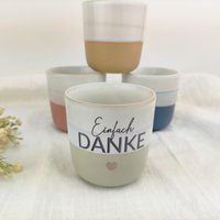 Keramiktasse „Einfach Danke" | Graviertes Dankeschön-Geschenk, Abschied, Lehrer, Kollegen von Luffelong