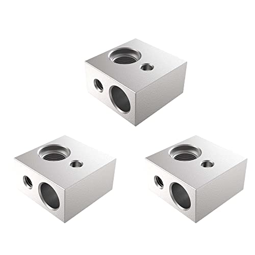 Lufix MK10 Heizblock Aluminium 3 Stück M7 Gewinde passend für MK10 Extruder Heizblock M4 Thermistor für 3D-Drucker geeignet für FlashForge Creator Pro, FlashForge Creator X, uvm. von Lufix