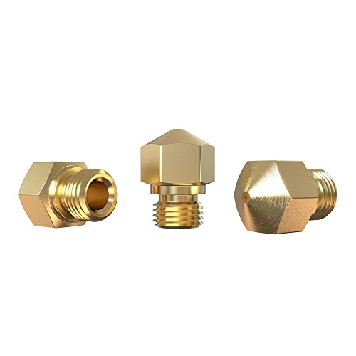 Lufix MK10 Nozzle Messing 0.2 bis 1.0mm für 1.75 und 3.00mm 3D Drucker Filament 3 Stück Düse MK10 Hotend und Extruder Ersatzteile Premium 3D Drucker Zubehör (0.2mm) von Lufix