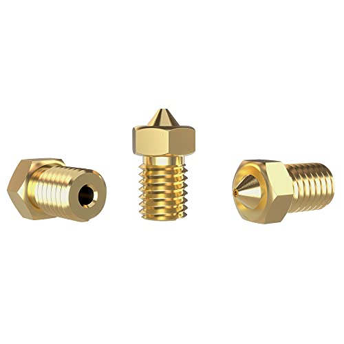 Lufix V6 Nozzle Messing 0.2 bis 1.0mm für 1.75 und 3.00mm 3D Drucker Filament 3 Stück Düse V6 Hotend und Extruder Ersatzteile Premium 3D Drucker Zubehör (0.4mm, 1.75mm) von Lufix