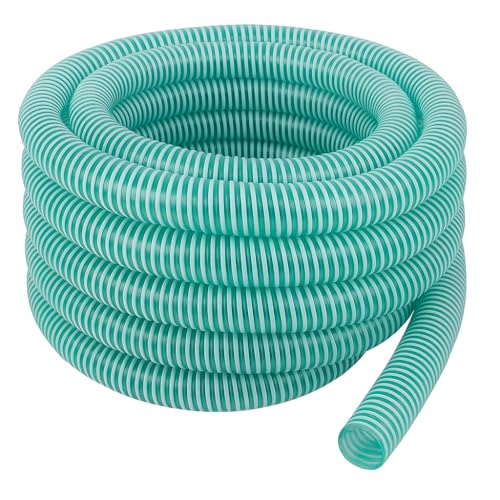 PVC Spiralschlauch Saugschlauch & Druckschlauch für Pumpe & Entwässerung – UV- und witterungsbeständig – Bau & Landwirtschaft Grün (50 Meter, DN 25 (1") Ø25 Innen) von LuftX