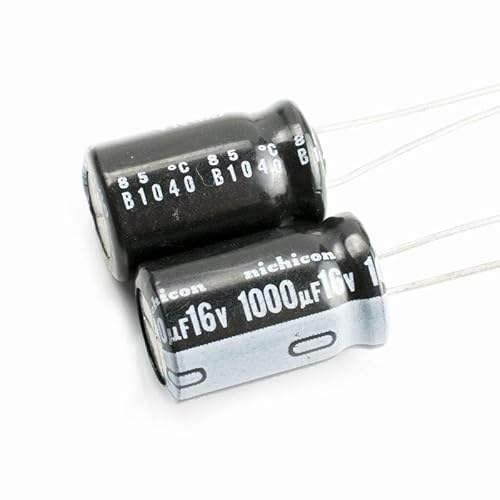 10pcs Nichicon 1000uF 16V 10x16mm 0,39x0,67in Elektrolytische Aluminiumkondensatoren (10 x 16mm) von Luftschloss