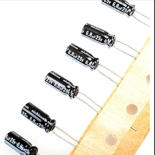 5pcs Nichicon 25V 6.8uf Kondensator, Aluminium Radialelektrolytische Kondensatoren für TV, LCD, Radio, Mikrowelle, Spiel (5 x 11mm) von Luftschloss