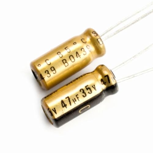 Nichicon FW Series HiFi-Audio-Aluminium-Elektrolytkondensator, 35 V, 47 uF, 6 x 12 mm, 5 Stück von Luftschloss