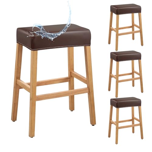 Rechteckiger Barhocker-Bezug aus Leder (4, Kaffee) von Lufyzora