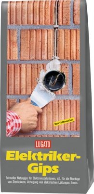 Lugato Elektrikergips 5 kg - Zum Einsetzen von Steckdosen und zur Verlegung von elektrischen Leitungen von Lugato