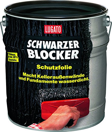 Lugato Schwarzer Blocker Schutzfolie 10 l - Wasserdichter, flexibler Bitumenanstrich von Lugato