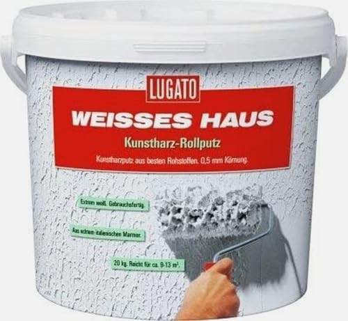 Lugato Weisses Haus Kunstharz Rollputz - Körnung 0,5 mm 20 kg von Lugato