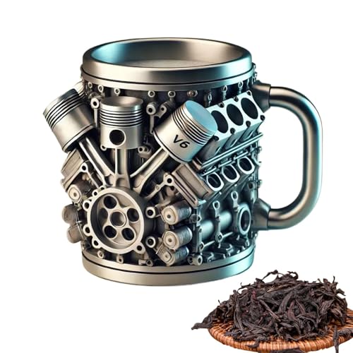 300 ml V6/V8 Engines Edelstahlbecher, realistischer V6/V8-Motorbecher mit Griff, kreativer motorförmiger Kaffeebecher, cooles Getränketasse, Geschenk für Rennbegeisterte, Autofans 300 ml V6/V8 Engines Edelstahlbecher, realistischer V6/V8-Motorbecher mit Griff, kreativer motorförmiger Kaffeebecher, cooles Getränketasse, Geschenk für Rennbegeisterte, Autofans von Luieonm