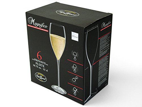 LUIGI BORMIOLI Magnifico Serie C 337 Champagnergläser 6-er Set 32 cl Füllmenge 26 cm Höhe Kristallglas von Luigi Bormioli