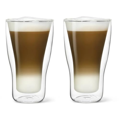 Luigi Bormioli Latte Macchiato Glas 2er Set - 340 ml Volumen - Doppelwandiges, handgefertigtes Borosilikat-Glas - Für ein luxuriöses Kaffeeerlebnis von Luigi Bormioli