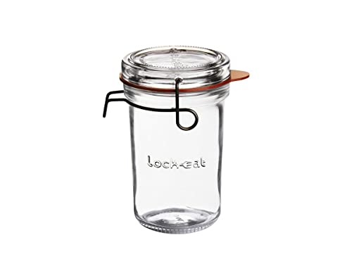 Luigi Bormioli Einmachglas 350 ml Lock-EAT, hochwertiges Bügelglas mit Gummidichtung, Einweckglas mit abnehmbarem Glasdeckel (Farbe: Transparent), Menge: 1 x Stück 10FL30000187FL10 von Luigi Bormioli