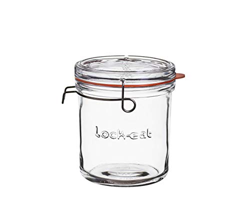 Luigi Bormioli Einmachglas 750 ml Lock-EAT, hochwertiges Bügelglas mit Gummidichtung, Einweckglas mit abnehmbarem Glasdeckel (Farbe: Transparent), Menge: 1 x Stück von Luigi Bormioli