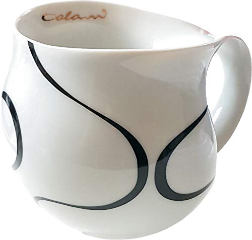 Luigi Colani dekorierte Kaffeetasse Becher Tasse Cappuccinotasse Kaffeebecher „Gold&Color“ Loop schwarz/Black 280 ml von Luigi Colani