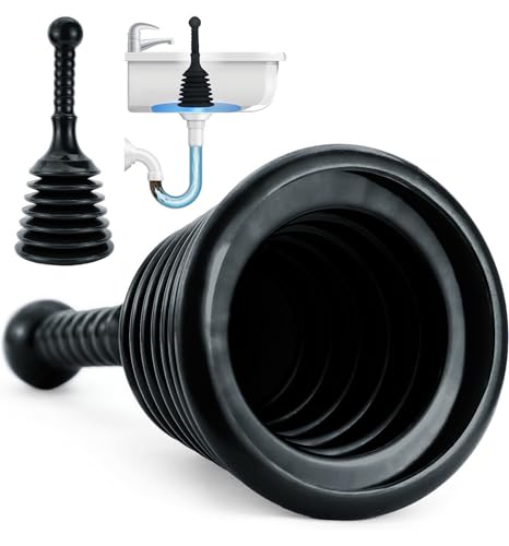 Luigi's Pömpel Waschbecken- und Abflussreiniger - Becken und Abfluss Pümpel klein - Gegen verstopften Abfluss - Sink Plunger - Schwarz von Luigi's