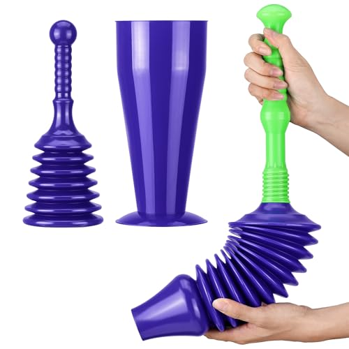 Luigi's Pömpel und Rohrreiniger Set - 2x Saugglocke bei Verstopfung in Abfluss Toilette Waschbecken - Abflussreiniger Pumpe - Pümpel mit doppelter Druckkraft für max. Leistung - Pömpel WC von Luigi's