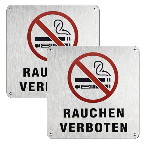Luimode 2 Stück Rauchen Verboten Schild,NO SMOKING Signs Selbstklebend Sicherheitsschilder aus Aluminum Wasserdicht für Außen-und Innenbereich,12x12cm Luimode 2 Stück Rauchen Verboten Schild,NO SMOKING Signs Selbstklebend Sicherheitsschilder aus Aluminum Wasserdicht für Außen-und Innenbereich,12x12cm von Luimode