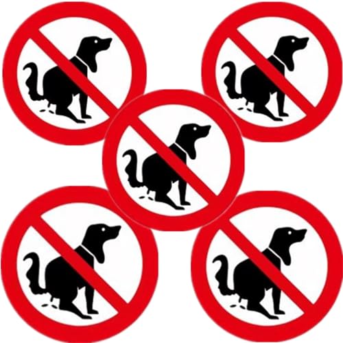 Luimode 5 Stück kein Hundeklo verboten Aufkleber Ø 10cm transparent Sticker Verbotszeichen mit UV Schutz für Innenbereich von Luimode