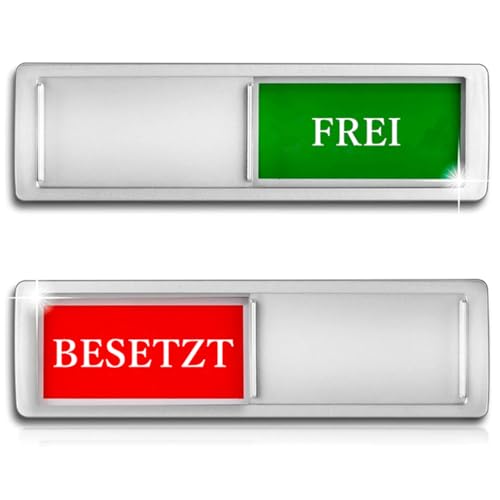 Luimode FREI-BESETZT Schild Schiebeschilder Klebeschild Toilette Schild Zeichen mit Schieber Festhaltemagneten Frei Besetztschild für Wartezimmer Besprechungsräume Raumstatus Raumschild Silver Luimode FREI-BESETZT Schild Schiebeschilder Klebeschild Toilette Schild Zeichen mit Schieber Festhaltemagneten Frei Besetztschild für Wartezimmer Besprechungsräume Raumstatus Raumschild Silver von Luimode