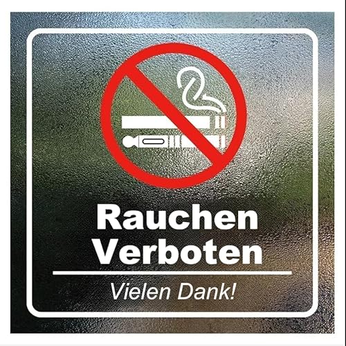 Luimode 10st Rauchen Verboten Aufkleber - UV-Resistent - Vorgestanzt - Für Außen und Innen - Perfekte Alternative zum Nicht Rauchen Schild - Rauchen verboten Aufkleber 7cm von Luimode