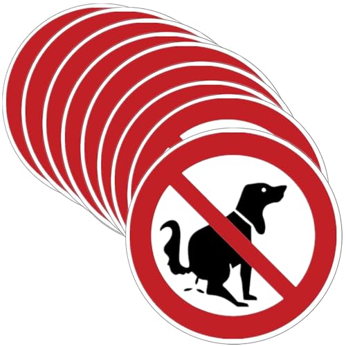 Luimode 10st kein Hundeklo verboten Aufkleber Ø 10cm transparent Sticker Verbotszeichen mit UV Schutz für Außenbereich und Innenbereich von Luimode