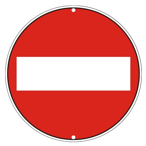 Luimode Stoppschild Ø 30 Verkehrsschilder aus rostfreies Aluminium rund Metall für den Außenbereich Langsame Warnschilder- Einfache Montage von Luimode