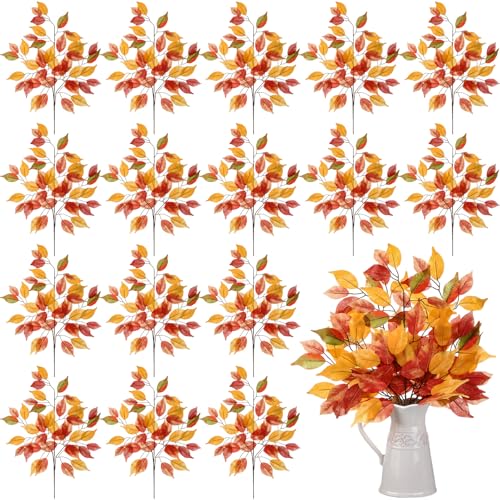 Luinabio Künstliche Herbstblätter, Zweige, 50 cm, Ficusblätter, Baumzweige im Herbst, künstliche Stängel, künstliche Herbstpflanze für Hochzeit, Herbst, Erntedankfest, Zuhause, Bauernhaus Luinabio Künstliche Herbstblätter, Zweige, 50 cm, Ficusblätter, Baumzweige im Herbst, künstliche Stängel, künstliche Herbstpflanze für Hochzeit, Herbst, Erntedankfest, Zuhause, Bauernhaus von Luinabio