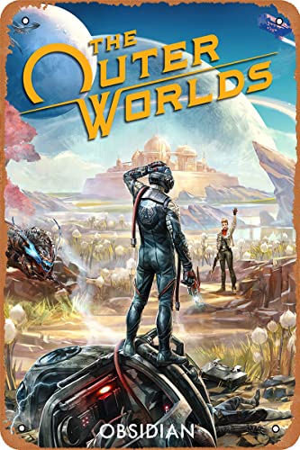 Lujiralun Videospiel Blechschild The Outer Worlds Poster Vintage Wandkunst Dekoration 30,5 x 20,3 cm Home Bar Restaurant Garage Café Geschenk Metallschild Lujiralun Videospiel Blechschild The Outer Worlds Poster Vintage Wandkunst Dekoration 30,5 x 20,3 cm Home Bar Restaurant Garage Café Geschenk Metallschild von Lujiralun