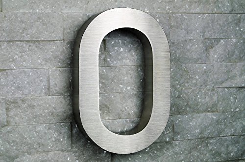 0 Hausnummer Edelstahl 3D Arial rostfrei witterungsbeständig 0 1 2 3 4 5 6 7 8 9 a b c d erhältlich (0 (20cm hoch)) von Lukadria