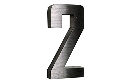2 Hausnummer Edelstahl 3D rostfrei witterungsbeständig 20cm Hoch 0 1 2 3 4 5 6 7 8 9 a b c d erhältlich (2) von Lukadria
