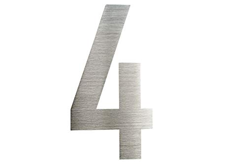 4 Hausnummer Edelstahl V2A 2D rostfrei witterungsbeständig 20cm Hoch 0 1 2 3 4 5 6 7 8 9 a b c d erhältlich (4) von Lukadria