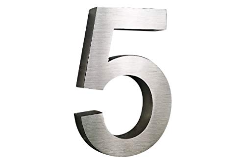 5 Hausnummer 3D Edelstahl V2A Arial XXL Höhe 25 cm 250 mm rostfrei witterungsbeständig 0 1 2 3 4 5 6 7 8 9 a b c d erhältlich (5) von Lukadria