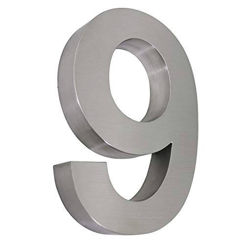 9 Hausnummer 3D Edelstahl V2A Arial XXL Höhe 25 cm 250 mm rostfrei witterungsbeständig 0 1 2 3 4 5 6 7 8 9 a b c d erhältlich (9) von Lukadria