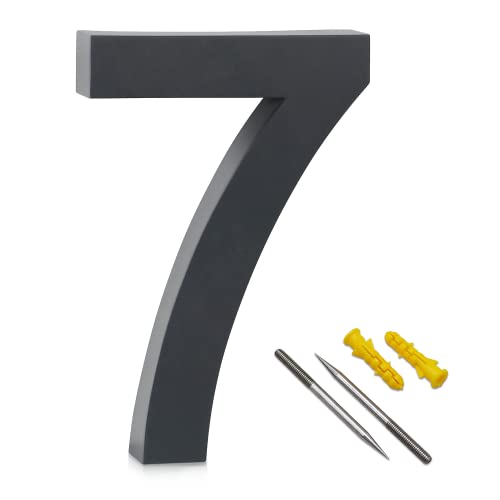 Lukadria 3D Hausnummer 7 - rostfreie Zahl für die Hauswand XXL - witterungsbeständige Haus-Nummer aus Edelstahl V2A - 25 cm hoch - Farbe Anthrazit-Grau Lukadria 3D Hausnummer 7 - rostfreie Zahl für die Hauswand XXL - witterungsbeständige Haus-Nummer aus Edelstahl V2A - 25 cm hoch - Farbe Anthrazit-Grau von Lukadria