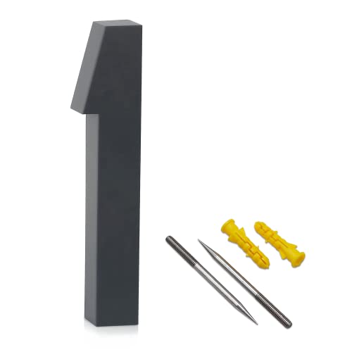 Lukadria Hausnummer 1 - rostfreie 3D-Zahl für die Hauswand - witterungsbeständige Haus-Nummer aus Edelstahl V2A - 20 cm - Farbe Anthrazit-Grau Lukadria Hausnummer 1 - rostfreie 3D-Zahl für die Hauswand - witterungsbeständige Haus-Nummer aus Edelstahl V2A - 20 cm - Farbe Anthrazit-Grau von Lukadria