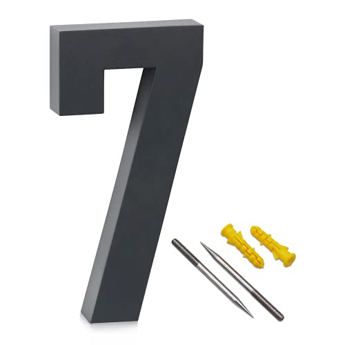 Lukadria Hausnummer 7 - rostfreie 3D-Zahl für die Hauswand - witterungsbeständige Haus-Nummer aus Edelstahl V2A - 20 cm - Farbe Anthrazit-Grau 7016 Lukadria Hausnummer 7 - rostfreie 3D-Zahl für die Hauswand - witterungsbeständige Haus-Nummer aus Edelstahl V2A - 20 cm - Farbe Anthrazit-Grau 7016 von Lukadria